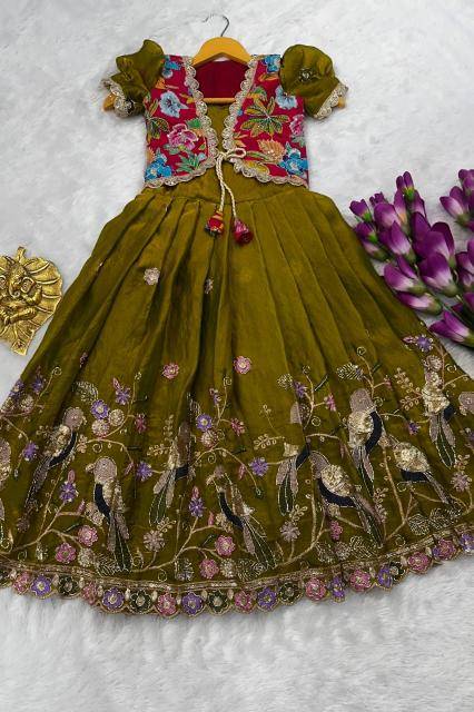 kids koti gown silk Wholesale kids apparel